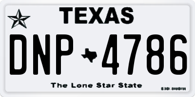 TX license plate DNP4786