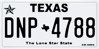 TX license plate DNP4788