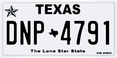 TX license plate DNP4791