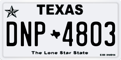 TX license plate DNP4803