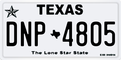 TX license plate DNP4805