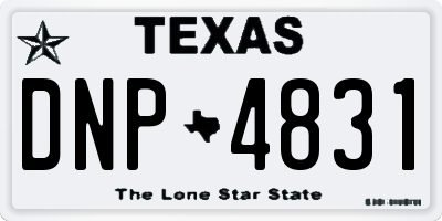 TX license plate DNP4831
