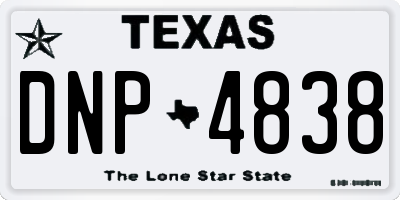TX license plate DNP4838
