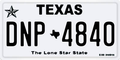 TX license plate DNP4840