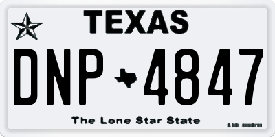 TX license plate DNP4847