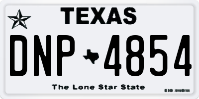 TX license plate DNP4854
