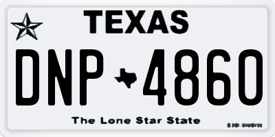 TX license plate DNP4860