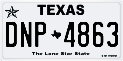 TX license plate DNP4863