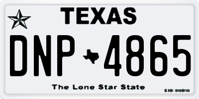 TX license plate DNP4865