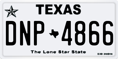TX license plate DNP4866