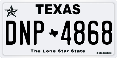 TX license plate DNP4868