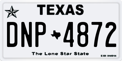 TX license plate DNP4872