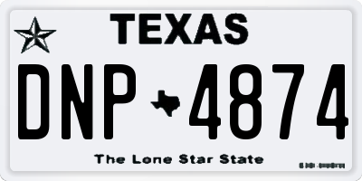 TX license plate DNP4874