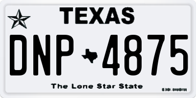 TX license plate DNP4875