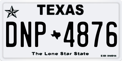 TX license plate DNP4876