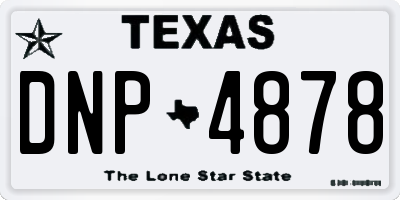 TX license plate DNP4878