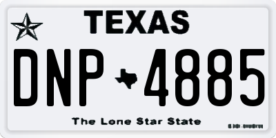 TX license plate DNP4885