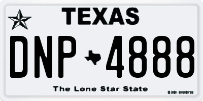 TX license plate DNP4888