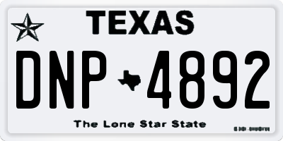 TX license plate DNP4892