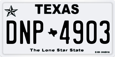 TX license plate DNP4903