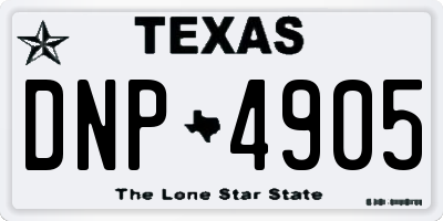 TX license plate DNP4905
