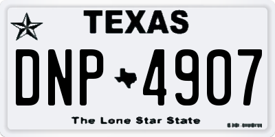 TX license plate DNP4907