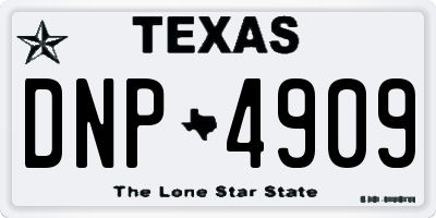 TX license plate DNP4909