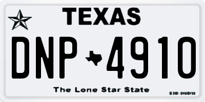 TX license plate DNP4910