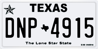 TX license plate DNP4915