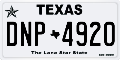 TX license plate DNP4920