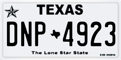 TX license plate DNP4923