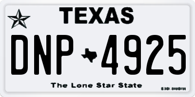 TX license plate DNP4925