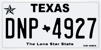 TX license plate DNP4927