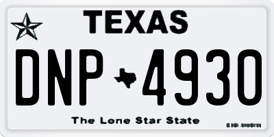 TX license plate DNP4930