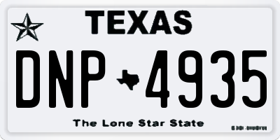 TX license plate DNP4935