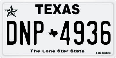 TX license plate DNP4936
