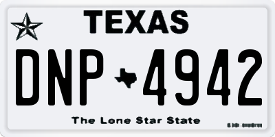 TX license plate DNP4942