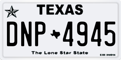 TX license plate DNP4945