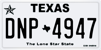 TX license plate DNP4947