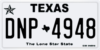 TX license plate DNP4948
