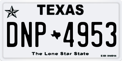 TX license plate DNP4953