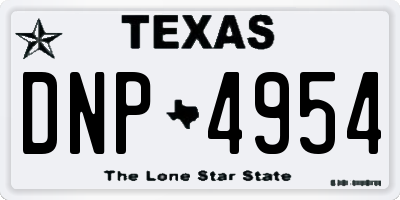 TX license plate DNP4954