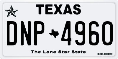TX license plate DNP4960
