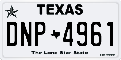 TX license plate DNP4961