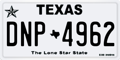 TX license plate DNP4962