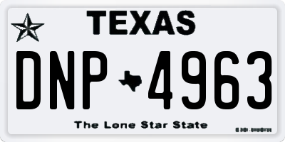 TX license plate DNP4963