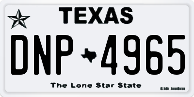 TX license plate DNP4965