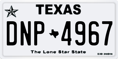 TX license plate DNP4967