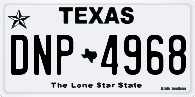 TX license plate DNP4968