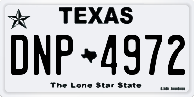 TX license plate DNP4972